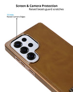 Leather MagSafe Magnetic Kickstand Case for Samsung Galaxy S25 Series