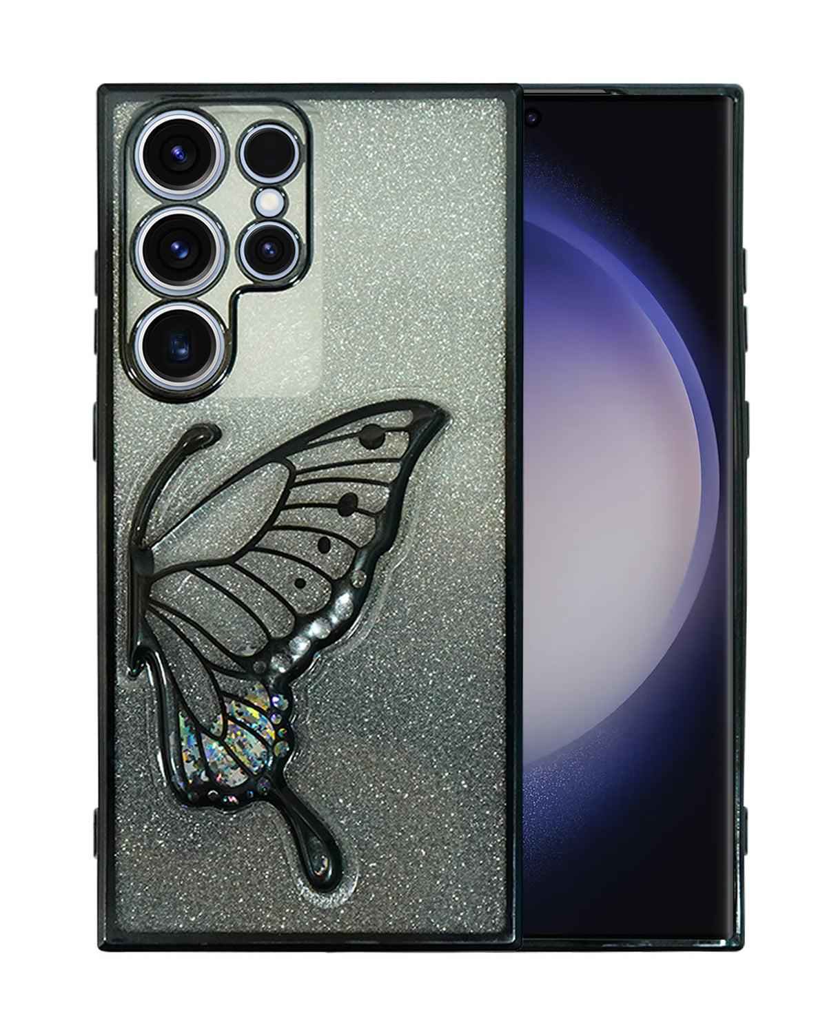 Stylish Luxury Eye Catching Butterfly Glitter Case for Samsung Galaxy S23 Ultra