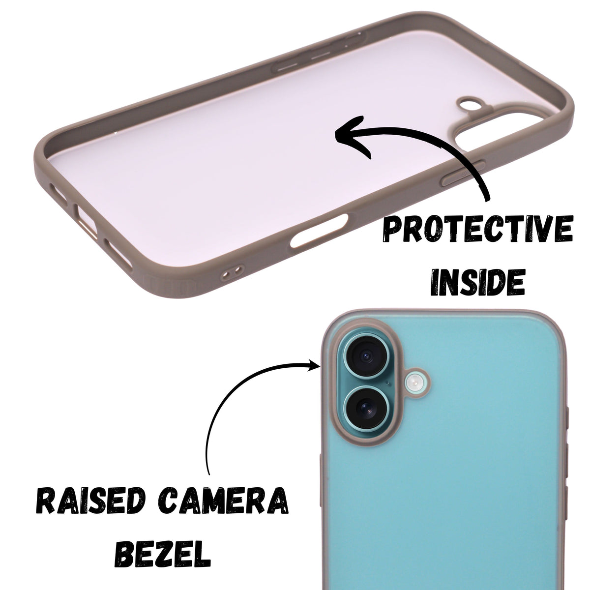 Minimalist Matte Finish Transparent Phone Case for iPhone 16 Plus