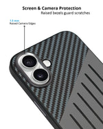 Carbon Fiber Leather Texture Anti-Fall Protective Case for iPhone 16