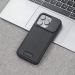 Luxury Metal Series Magsafe Leather Phone Case for iPhone 16 Pro