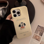 Cream Yellow Embroidered Red-Collar Puppy Case