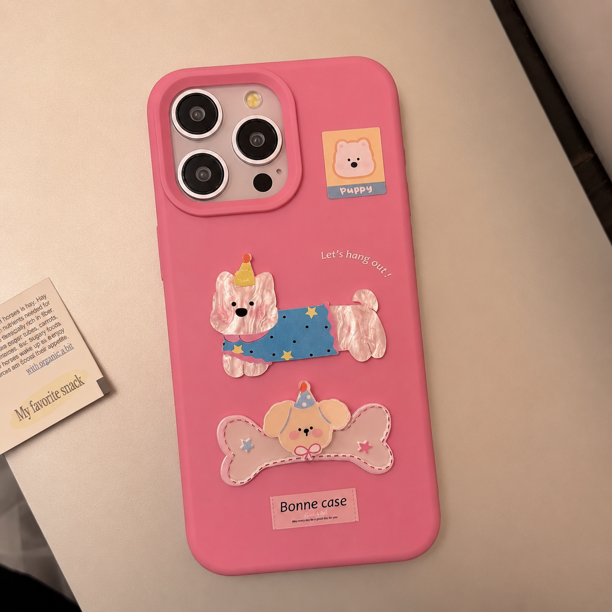 Puffy Puppy & Bone Charm Case