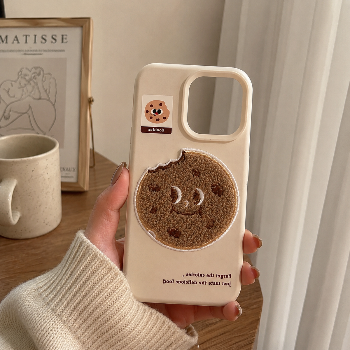 Embroidered Chocolate Cookie Patch Matte Case