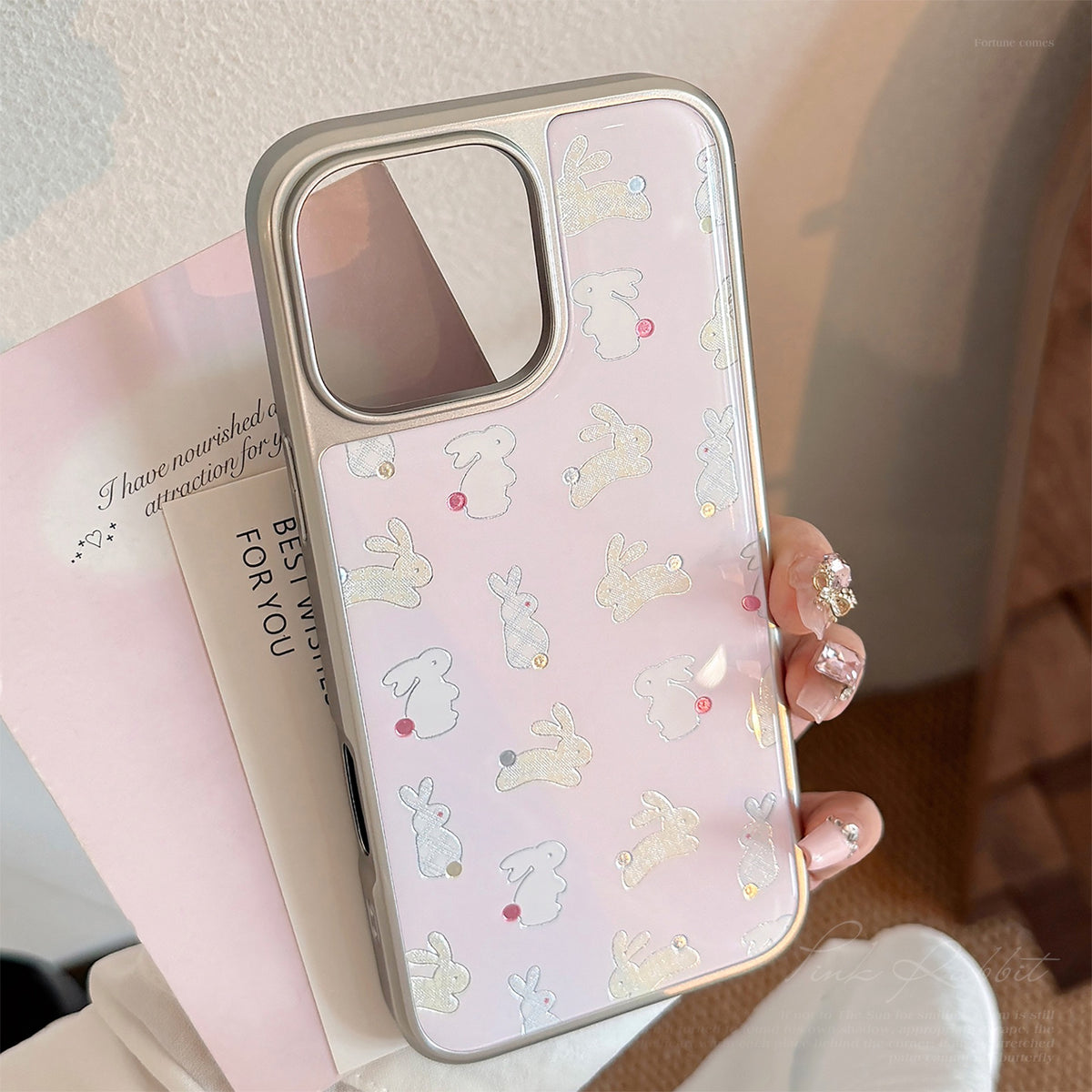 3D Metallic Bunny Pattern Case