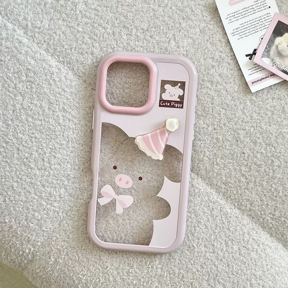Cute Piggy Transparent Case