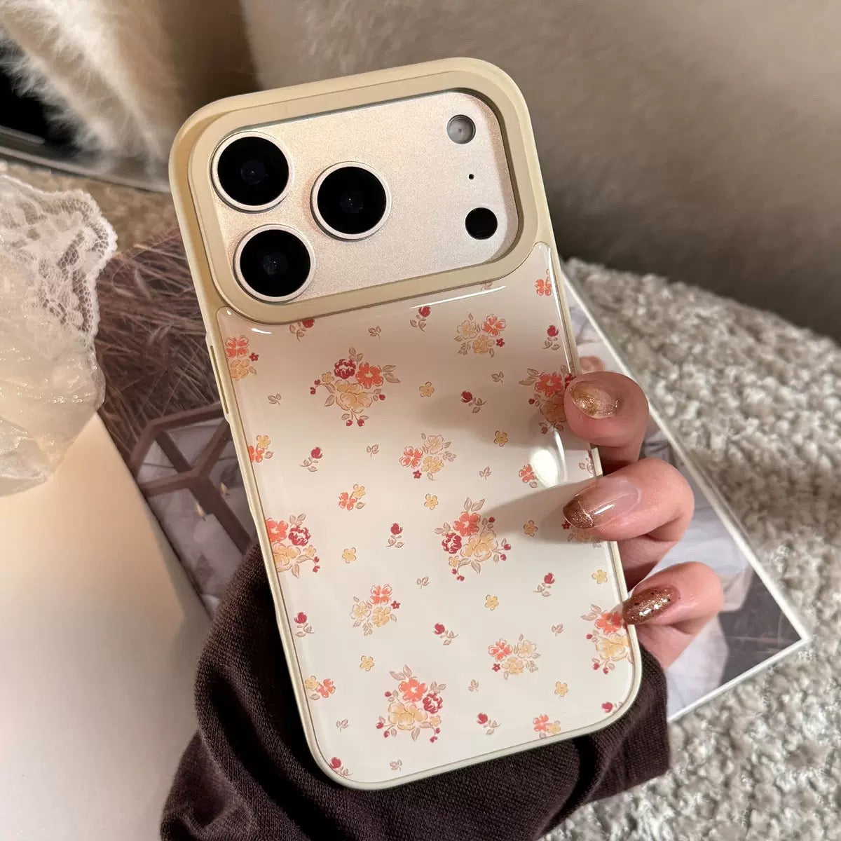 Golden Petals Floral Case