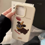 Embroidered Cartoon Dog Patch Matte Case