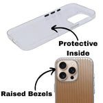 Glossy Transparent Hard Shell Striped Phone Case for iPhone 16 Pro