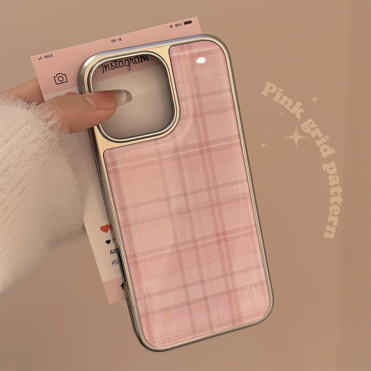 Classic Pink Plaid Pattern Case