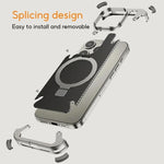 Frameless Carbon Fiber Metal Bumper Case with MagSafe Ring Stand – For iPhone 16 Pro / 16 Pro Max
