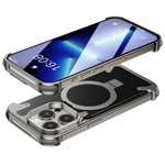 Frameless Carbon Fiber Metal Bumper Case with MagSafe Ring Stand – For iPhone 16 Pro / 16 Pro Max