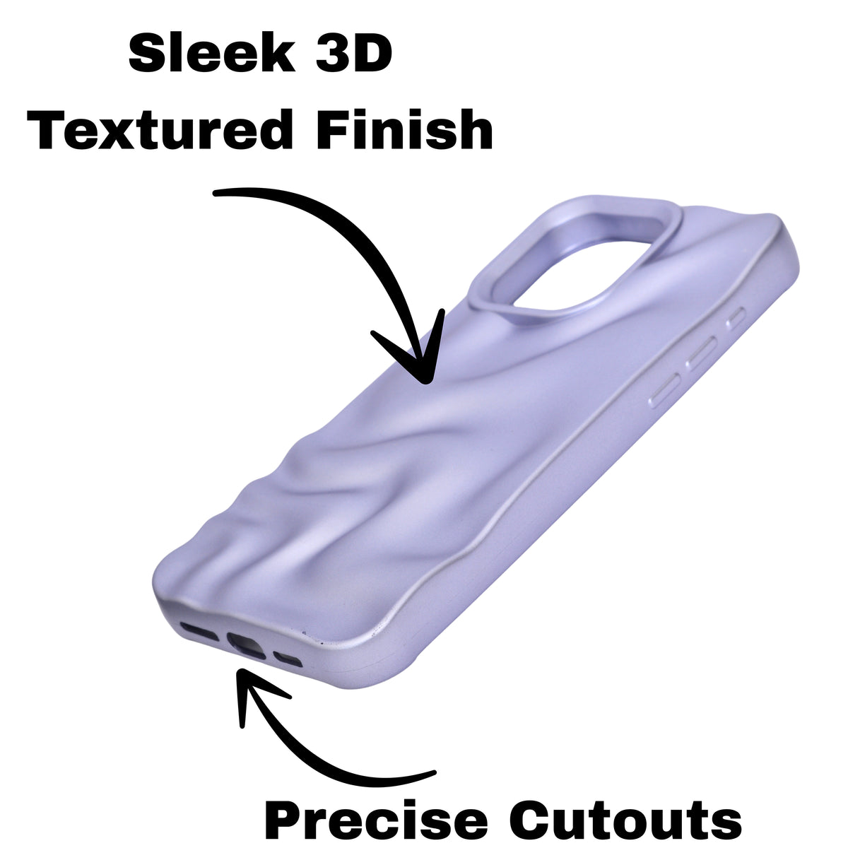 3D Ripple Wave Texture Soft Silicone Phone Case For iPhone 14 Pro Max