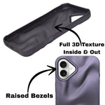 3D Ripple Wave Texture Soft Silicone Phone Case For iPhone 16 Plus