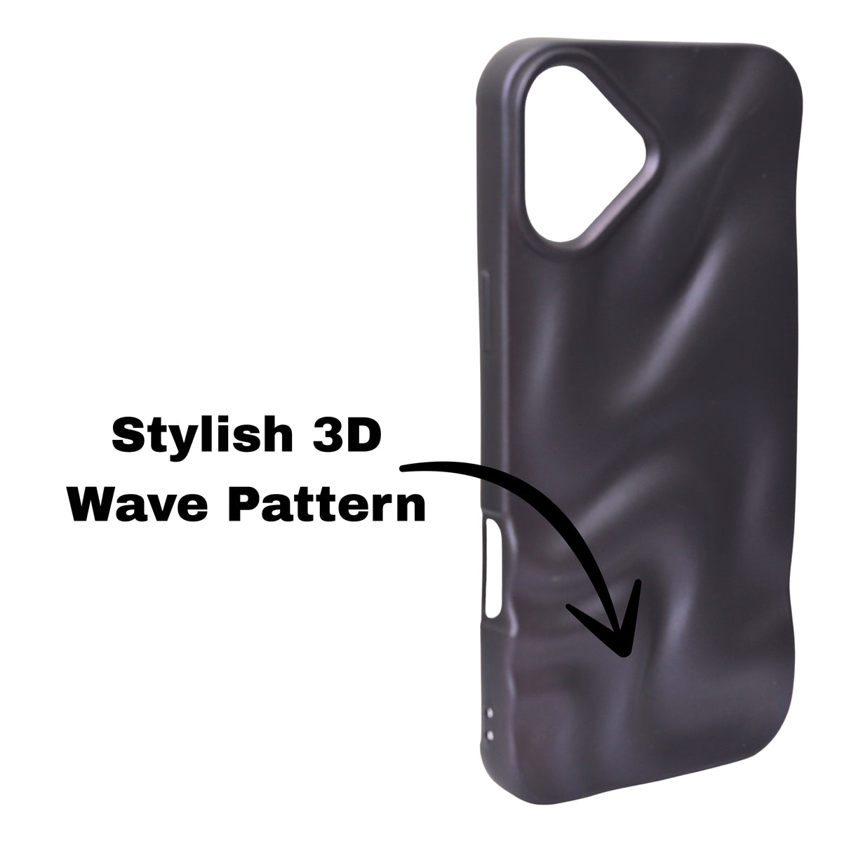 3D Ripple Wave Texture Soft Silicone Phone Case For iPhone 16 Plus