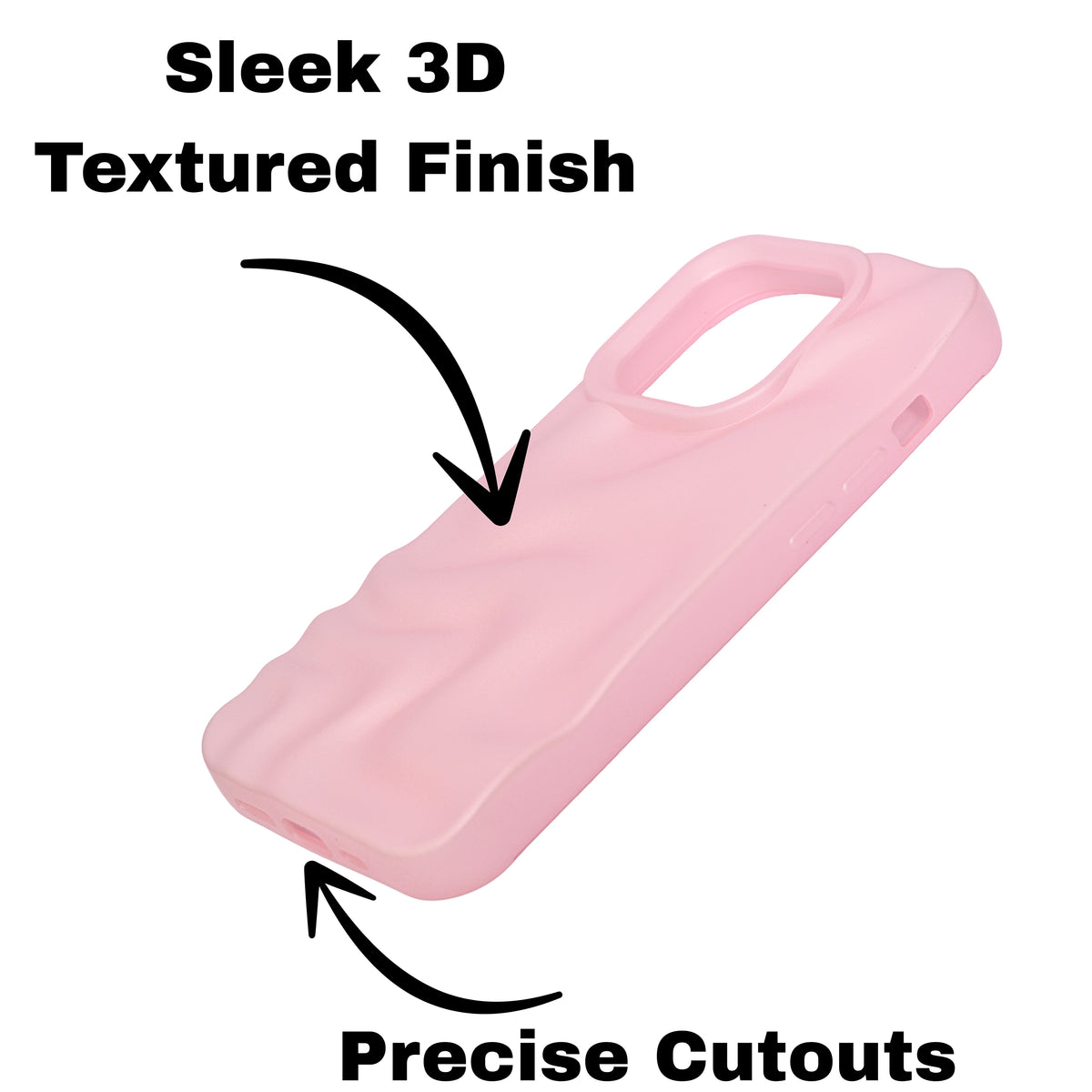 3D Ripple Wave Texture Soft Silicone Phone Case For iPhone 14 Pro Max