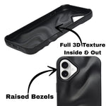 3D Ripple Wave Texture Soft Silicone Phone Case For iPhone 16 Plus