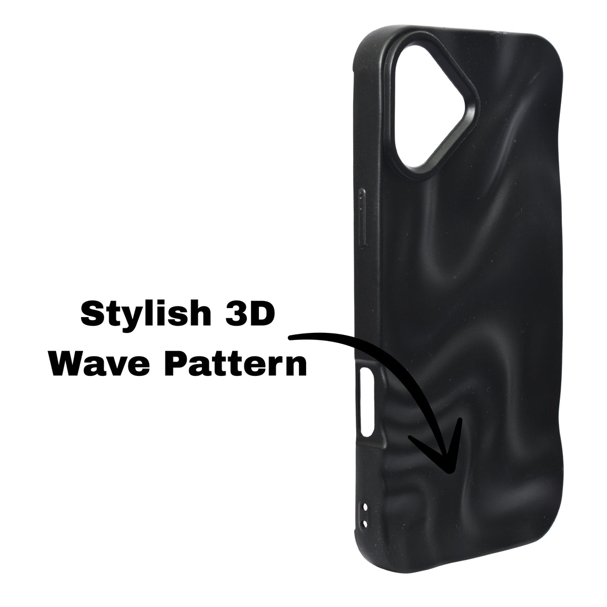3D Ripple Wave Texture Soft Silicone Phone Case For iPhone 16 Plus