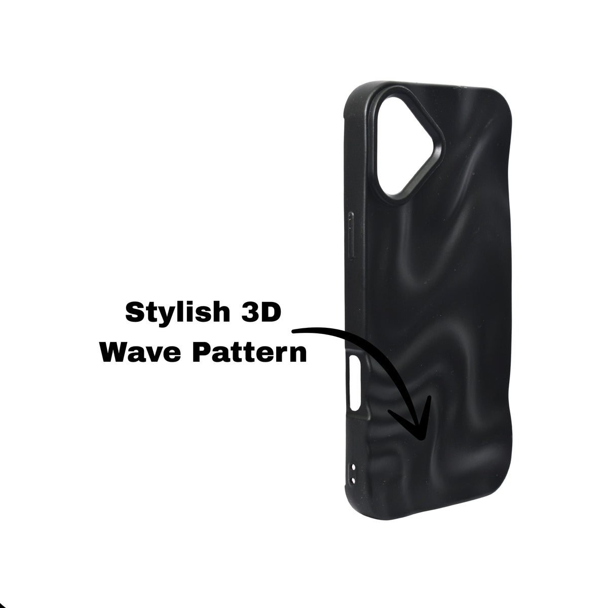 3D Ripple Wave Texture Soft Silicone Phone Case For iPhone 16 Plus