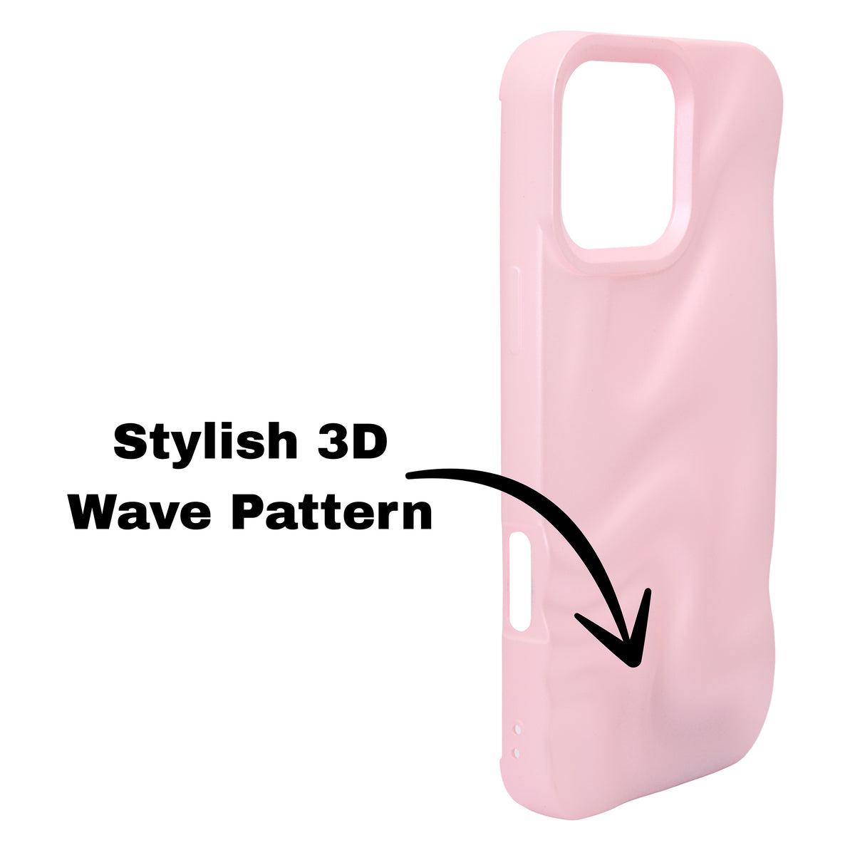 3D Ripple Wave Texture Soft Silicone Phone Case For iPhone 16 Pro