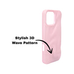 3D Ripple Wave Texture Soft Silicone Phone Case For iPhone 16 Pro
