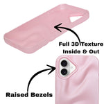 3D Ripple Wave Texture Soft Silicone Phone Case For iPhone 16 Plus