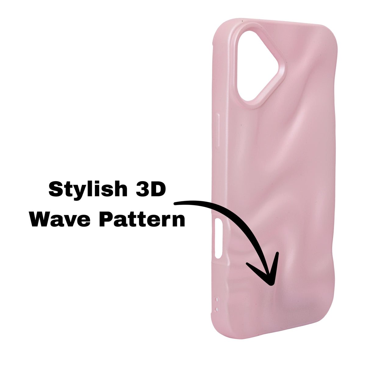 3D Ripple Wave Texture Soft Silicone Phone Case For iPhone 16 Plus