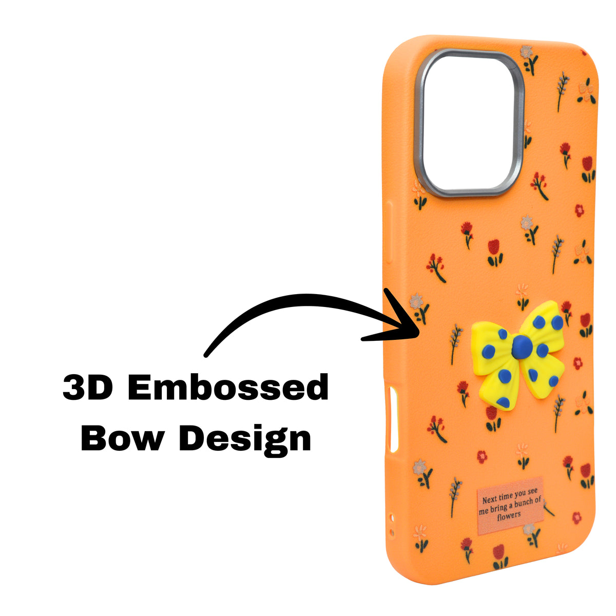 Cute Floral with 3D Bow Case For iPhone 16 Pro Max