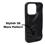 3D Ripple Wave Texture Soft Silicone Phone Case For iPhone 14 Pro
