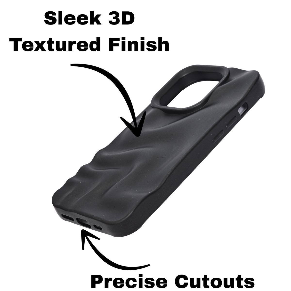 3D Ripple Wave Texture Soft Silicone Phone Case For iPhone 14 Pro