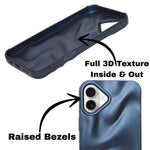 3D Ripple Wave Texture Soft Silicone Phone Case For iPhone 16 Plus