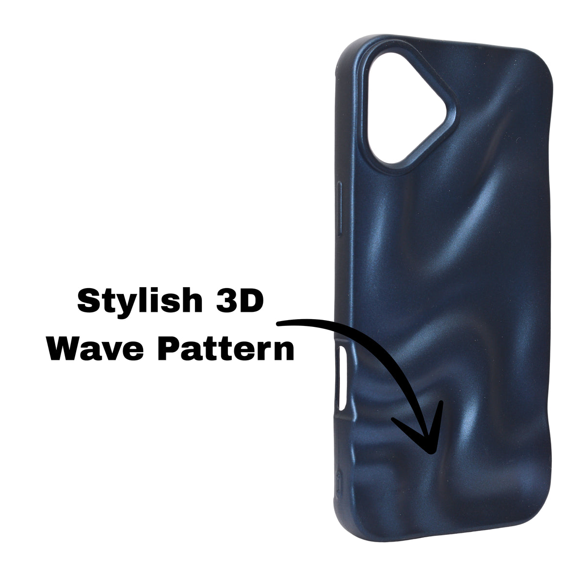 3D Ripple Wave Texture Soft Silicone Phone Case For iPhone 16 Plus