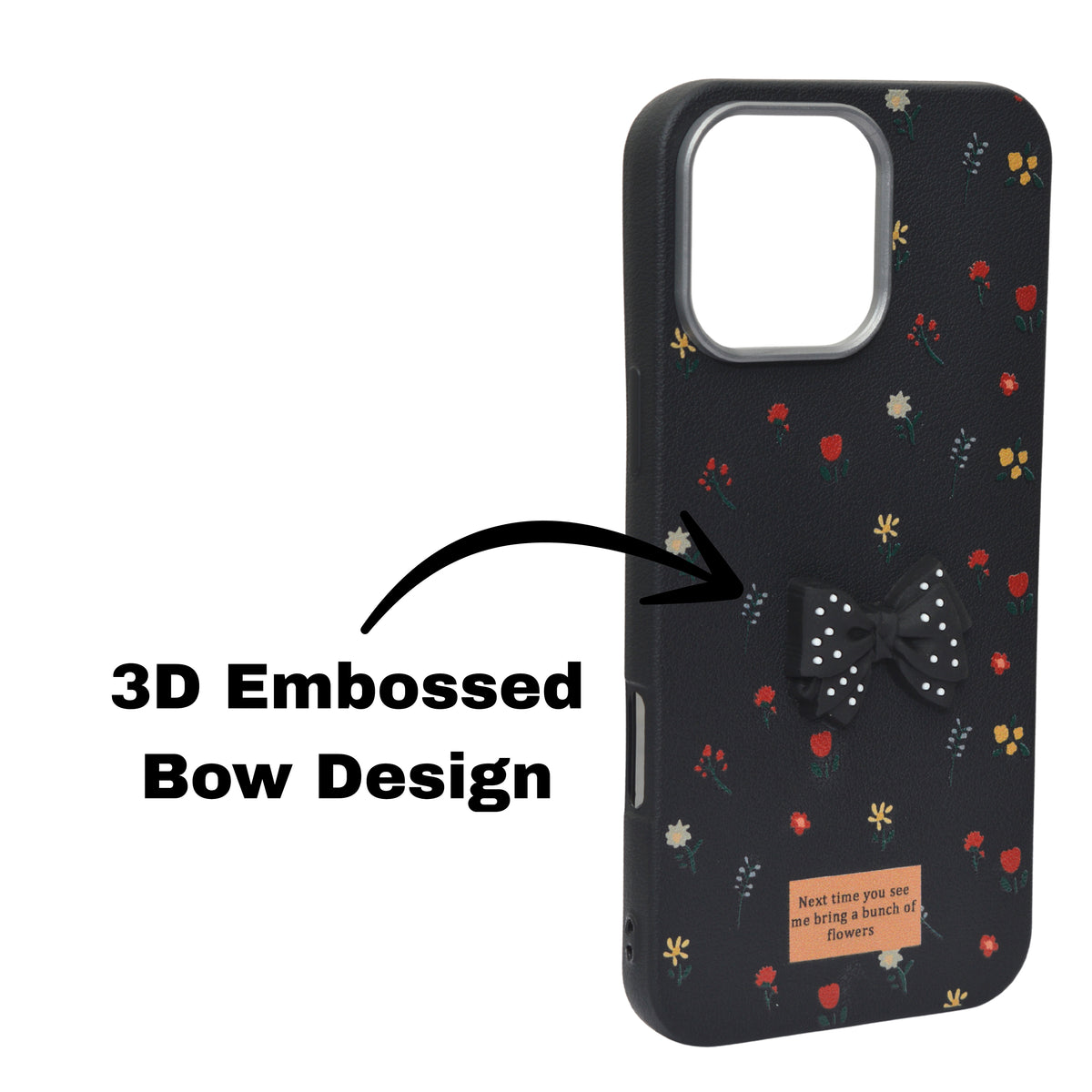 Cute Floral with 3D Bow Case For iPhone 16 Pro Max
