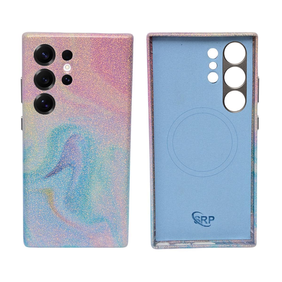 Premium Pastel Glitter Marble Finish Hard Phone Case for Samsung S25 Ultra
