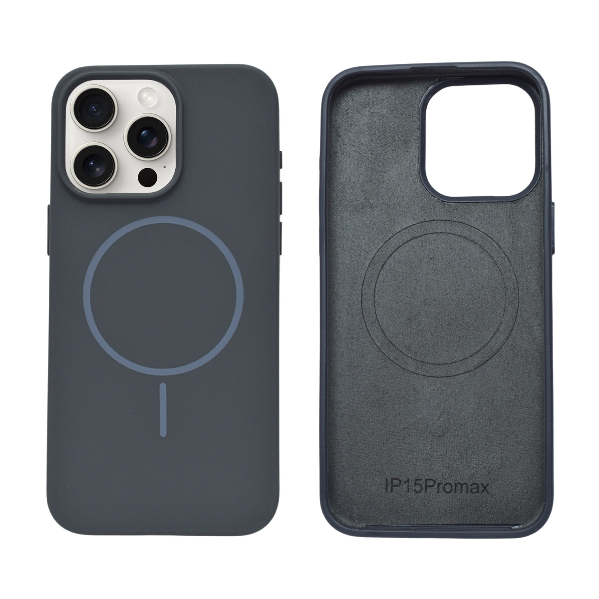 Soft Silicone with MagSafe Ring Phone Case for iPhone 15 Pro