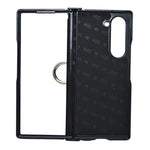 Luxury Leather Texture Case with Metal Ring Holder for Samsung Galaxy Z Fold 6