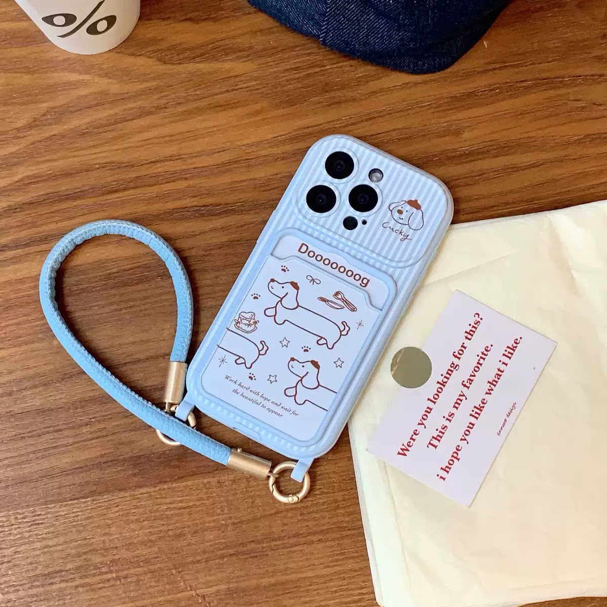 Lucky Dog Card Holder Wrist Strap Case
