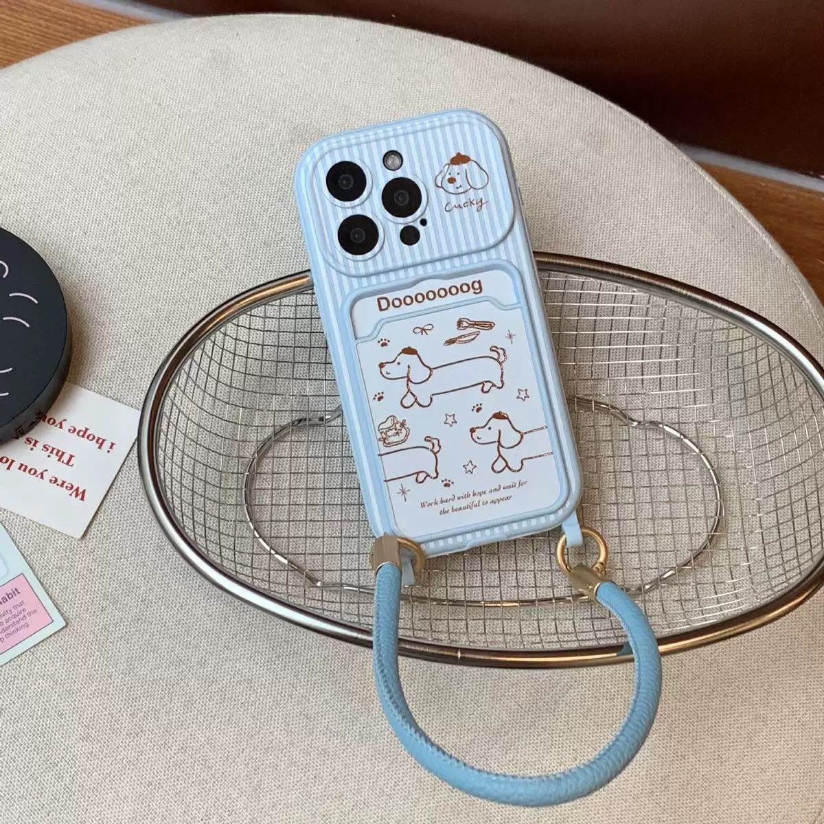Lucky Dog Card Holder Wrist Strap Case