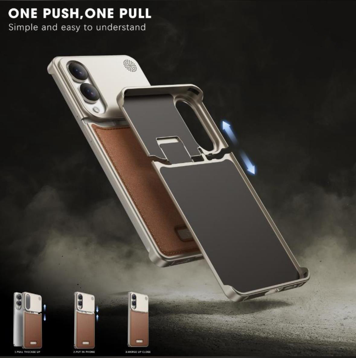 Metal Series Magsafe Leather Case With Titanium Frame
