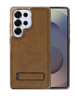 Leather MagSafe Magnetic Kickstand Case for Samsung Galaxy S25 Series