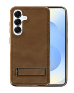 Leather MagSafe Magnetic Kickstand Case for Samsung Galaxy S25 Series