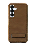 Leather MagSafe Magnetic Kickstand Case for Samsung Galaxy S25 Series