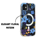 Floral Transparent MagSafe Shockproof Protection Phone Case For iPhone 11
