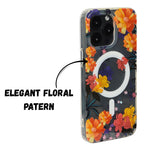 Floral Transparent MagSafe Shockproof Protection Phone Case For iPhone 15 Pro Max