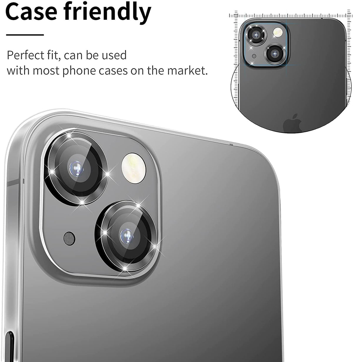 Tempered Glass Camera Lens Protector for iPhone 15