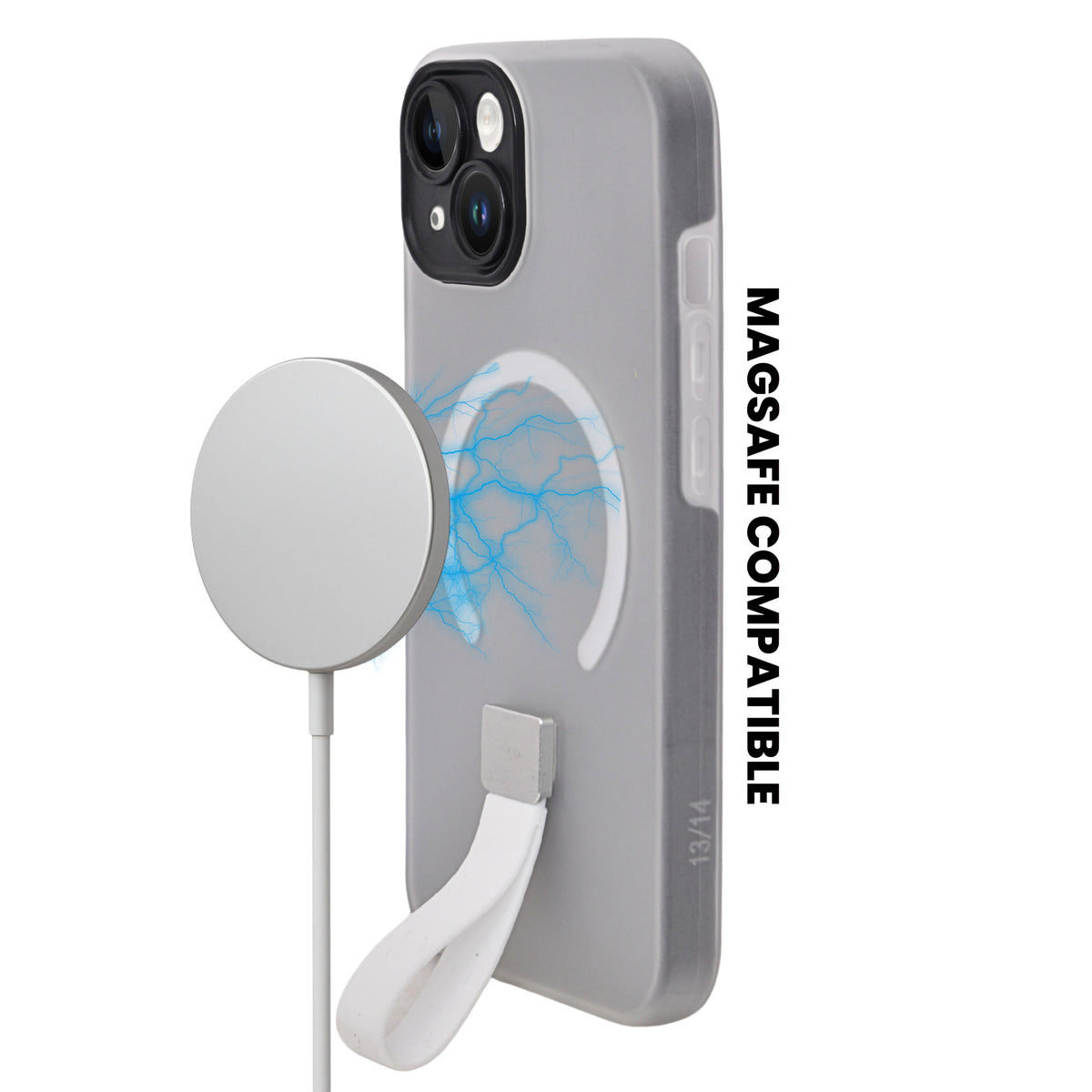 Frosty Matte with Silicone Finger Loop Phone Case for iPhone 13 / 14