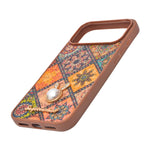 Bohemian Ethnic Print Cork Texture with Pearl Detail Phone Case for iPhone 17 Pro Max