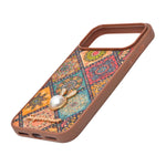 Bohemian Ethnic Print Cork Texture with Pearl Detail Phone Case for iPhone 17 Pro Max