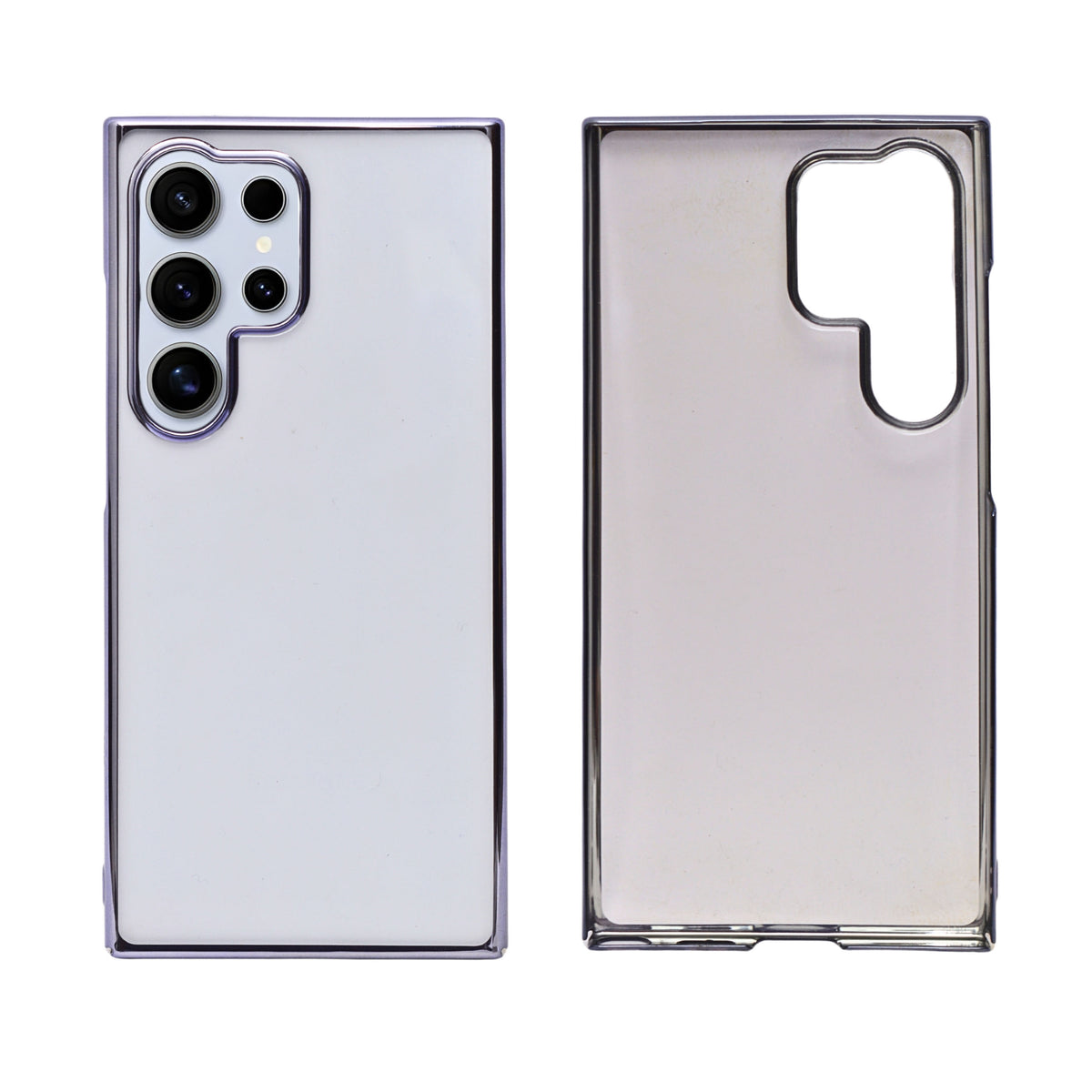 Crystal Clear with Glossy Chrome Phone Case for Samsung Galaxy S24 Ultra