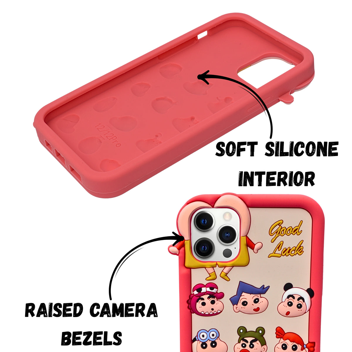 3D Cartoon Shinchan Character Design Phone Case For iPhone 12 Pro Max